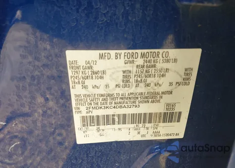 2013 Ford Edge Limited from USA, damaged, VIN 2FMDK3KC4DBA32793